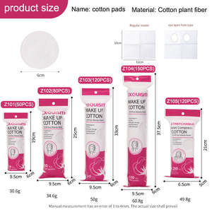 LMLTOP 80 pièces, tampons en <span class=keywords><strong>coton</strong></span> 3 couches, outils de démaquillage, tampons en <span class=keywords><strong>coton</strong></span> pour le nettoyage des cils, tampons en <span class=keywords><strong>coton</strong></span> hautement absorbants, Z101-106 - Product Image 2