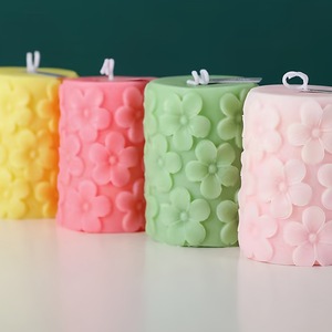 Candle Mold Pillar Floral Design For DIY Candle Making Home Decoration - Product Image 1