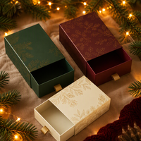 Boîte cadeau de luxe personnalisée avec logo, style tiroir, en carton écologique de qualité supérieure, coins arrondis, finition vernie, durable et portable