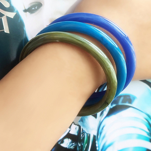 Brazalete de Resina Azul, Estilo Simple y Moderno, Imitación de Jade Acrílico, <span class=keywords><strong>para</strong></span> Mujer, Joyería, Novedad <span class=keywords><strong>2022</strong></span> - Product Image 4