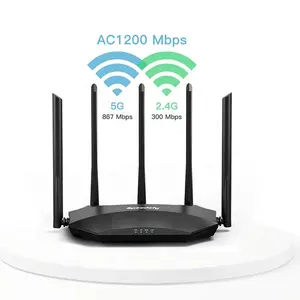 Routeur Wifi mondial sans fil Gigabit à vitesse AC1200 facile à utiliser 5 * 6dBi antennes à Gain élevé routeur Wifi5 routeur Wifi intelligent double bande