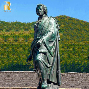 Músico clásico paisaje estatua de bronce Mozart escultura en venta - Product Image 4