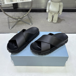 2026 New luxury designer Crossed-Strap Flat Bottom Casual slippers for Women Summer Outerwear Anti-Slip Cool <b>slide</b> slippers - Product Image 1