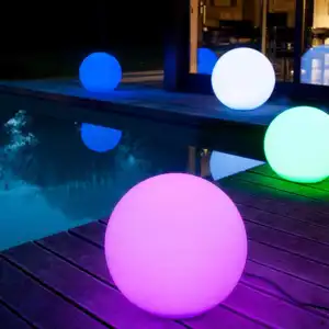 Nicro कस्टम रंग उद्यान अस्थायी चमकदार एलईडी गेंद समुद्र तट रोशनी रिमोट कंट्रोल नेतृत्व में समुद्र तट गेंद 40cm प्रकाश अप गेंदों पूल खिलौने