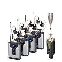 Système de monitoring intra-auriculaire sans fil UHF XLR en plastique avec émetteur-récepteur de poche pour chant, diffusion en direct et répétitions de groupe