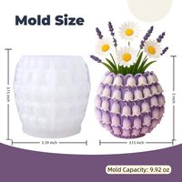 Moule en silicone réutilisable pour pot de fleurs en ciment et plâtre, moules DIY pour pot de fleurs en béton coulé à la main pour la décoration de la maison et du jardin
