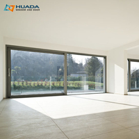 Pintu Geser Patio Aluminium Villa, Sistem Pintu Geser Kaca Eksterior, Pintu Geser Kaca Tempered Hemat Energi untuk Rumah