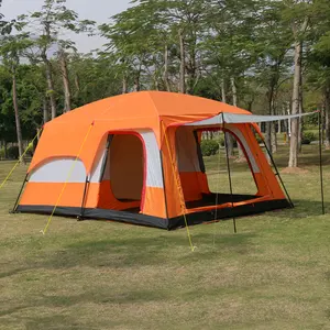 WOQI 2 Room Extra Large Outdoor Camping Tent Waterproof Extra Large Space 12 Persons Tent