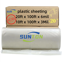 Film polyéthylène noir transparent 4mil ou 6mil, bâche en polyéthylène, feuille de plastique pour la construction