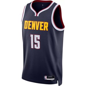 Maillot de basket-ball Denver Nuggets pour enfants, édition Navy Icon Swingman, 15 Jokic, col en V, évacuant l'humidité - Product Image 2