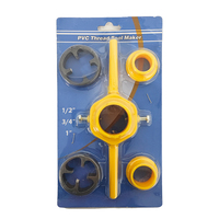 Juego de Herramientas de Roscado de Tuberías de Grado Industrial de 6 Piezas, Herramienta de Roscado de Tuberías de 1/4" con Llave de Rosca, Kit de Reparación de Plomería para Tuberías de Agua