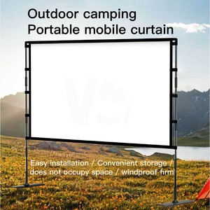 Écran de projection portable 84120" 16:9 en tissu polyester, intérieur/extérieur, cadre en aluminium pliable, installation rapide, support stable - Product Image 4