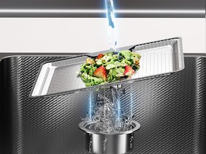 Évier de cuisine en acier inoxydable 304 épaissi de 5 mm, cuve simple avec <span class=keywords><strong>collecteur</strong></span> de déchets, installation en montage supérieur ou encastré - Product Image 4