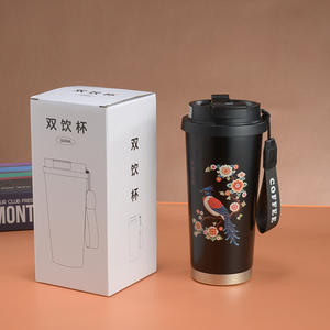 แก้วน้ำสแตนเลส Lily Of The Valley ขนาด 500 มล. แก้วกาแฟแบบพกพาพร้อมหลอดสำหรับผู้ชายและผู้หญิง - Product Image 2