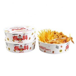 Cubo de papel kraft biodegradable de <span class=keywords><strong>doble</strong></span> pared de 130oz y 150oz para <span class=keywords><strong>palomitas</strong></span>, pollo frito, patatas fritas y galletas - Empaque de alimentos - Product Image 3