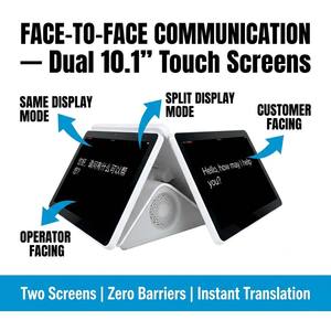 Dispositif de <span class=keywords><strong>traduction</strong></span> multilingue AI avec deux écrans tactiles, prend en charge l'anglais, l'espagnol, le japonais et 37 autres langues - Product Image 1