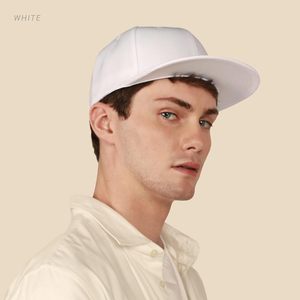 <b>Flat</b> Bill Snapback Hat 100% Cotton Adjustable Brim Unisex Plain Color Baseball <b>Cap</b> - Product Image 3
