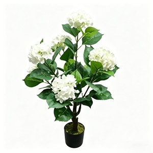 Hortensia blanc texturé doux et luxueux avec des têtes de fleurs en grappe pour toile de fond de mariage, chambre, café, style pur et frais - Product Image 1