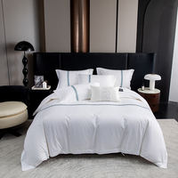 Ensemble de literie en coton de luxe de style moderne, 4 pièces, écologique et durable, tailles personnalisables pour les hôtels (toutes saisons)