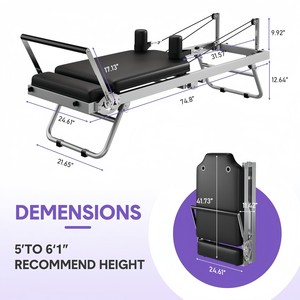 Cama de Pilates Reformer Plegable Portátil de Aluminio para Yoga y Fitness en Casa - Product Image 2