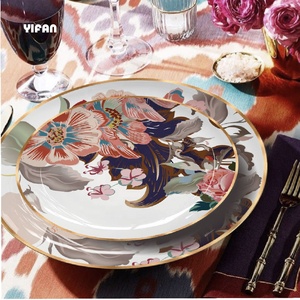 YIFAN Tableware New Arrival Flower <b>Plate</b> Bone China Dinnerware Set Good Quality <b>Ceramic</b> Dinner <b>Plate</b> - Product Image 6