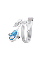 Konektor DFU USB-A/USB-C dengan Pelindung PVC Dua Lapis untuk Ponsel, Mode DFU Satu Klik, Flashing Firmware Layar Ungu