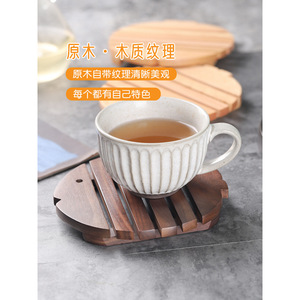 Wooden Fish Shaped Pot Mat Solid Wood Heat Insulating <b>Placemat</b> Beechwood Black Walnut <b>For</b> Bowl Pot Protection - Product Image 4