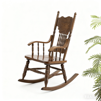 Fauteuil à bascule en bois massif durable fait à la main de style victorien pour la maison, l'hôtel, l'appartement, la chambre à coucher, la villa, la décoration extérieure et le salon