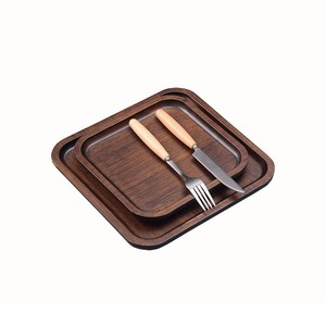 Plateau de service rectangulaire en bois massif, plateau à thé et à fruits, style simple pour la maison et l'hôtel - Product Image 5