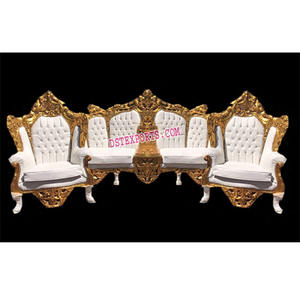 เอเชียแต่งงานเวทีชุดโซฟาจัดงานแต่งงานสีทองออกแบบเฟอร์นิเจอร์ชุดเฟอร์นิเจอร์จัดงานแต่งงาน - Product Image 1