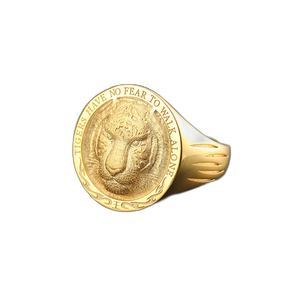 Anillo de hombre de moda Fearless Lone Tiger, 10K Gold y Platinum Pure Gold Zodiac Tiger High-end Feeling. - Product Image 1