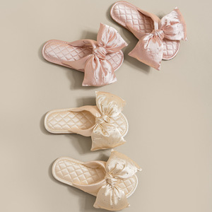 Factory Wholesale for New Styles Women Home Cotton Comfortable Shoes Slippers Bow Girl Wedding Slipper - Product Image 2
