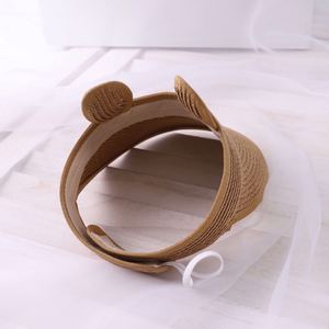 Children Cat Rabbit Ear Empty Top Straw <b>Hat</b> Casual Shade Sunscreen <b>Kids</b> Beach <b>Sun</b> <b>Hats</b> Visors Cap - Product Image 5