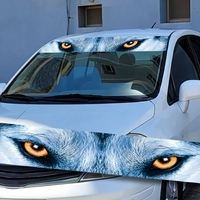 Autocollant pour pare-brise de voiture, yeux de loup, autocollant universel décoratif en vinyle pour vitre arrière de voiture, accessoires de modification extérieure de voiture