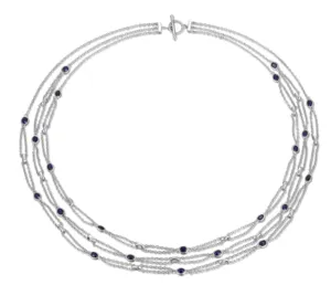 Kunden spezifischer neuer Schmuck 18 Karat echtes massives Gold Halskette Saphir Halskette Diamant Saphir Luxus Mode Halskette