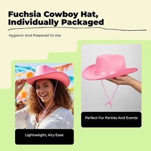 SOLPOP Club Bar Dames Kind Volwassen <span class=keywords><strong>Cowboy</strong></span> Vilt Western Verkleedkostuum Feestartikelen Cowgirl Hoed met lint - Product Image 2