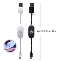 Câble Usb 1m mâle à femelle avec interrupteur marche/arrêt Pull Push Euro Cord in Line Dimmer Controller Power Usb On/Off Switch Cable