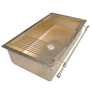 Évier de cuisine moderne personnalisé à <span class=keywords><strong>cuvette</strong></span> unique en laiton Tablier multifonctionnel fait à la main Finition dorée Caractéristiques Robinet Nombre Trous Un - Product Image 2