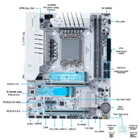 Motherboard Komputer Desktop Baru Erying Technology B760M Intel LGA1700 Putih ARGB Aura Sync DDR4