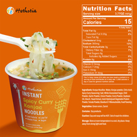 Hethstia Low-Calorie Spicy Curry Konjac Noodle Soup Cup Instant Pho Soup with Box Packaging Shirataki Noodles