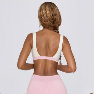 Custom Logo Women Fashion Sports <b>Bra</b> Contrast Straps <b>Open</b> Back Sexy Padded Crop Top Square Neck Comfortable Cute Yoga Sports <b>Bra</b> - Product Image 6