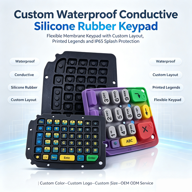 OEM Custom Various Types Waterproof Conductive Silicone Rubber Keypad Game Console Mobile Phone Silicone Push Buttons Keyboard