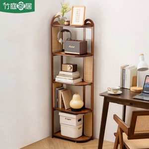 <b>Corner</b> Shelf 5 Tier Wooden <b>Storage</b> Rack Space Saving Bookcase For Bedroom Living Room - Product Image 1