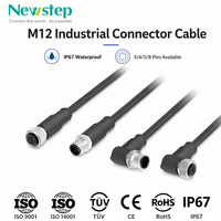 Connecteur de câble mâle M12 série 3 4 5 8 12 17 broches, étanche IP67, prise circulaire pour capteurs et automatisation