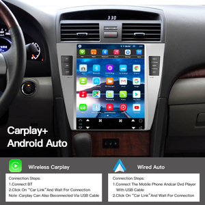 HFMidia Autoradio 10,4 pouces avec écran vertical, unité centrale multimédia vidéo Bluetooth pour Toyota Camry 2008-2011, lecteurs auto sans fil CarPlay - Product Image 4