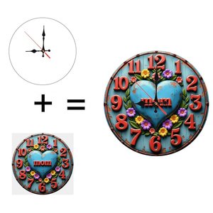 Round Wooden <b>Wall</b> <b>Clock</b> 25cm Simple Line Art <b>Silent</b> Home Living Room Decor - Product Image 5