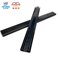 Glissières de tiroir robustes de 53 mm, capacité de 90 kg, roulements à billes, extension complète pour rangement de meubles de cuisine, quincaillerie noire