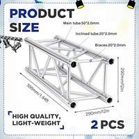 Estructura de Aluminio Plateado con Certificación TUV, 290x290mm, con Capacidad de Carga de 500kg, para Luces de Escenario DJ y Exhibiciones de Eventos