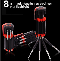 8 en 1 outil magnétique lampe de poche multi lumière LED tournevis/tournevis portable avec torche LED