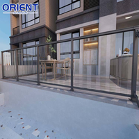 Rampe d'escalier en aluminium, garde-corps de sécurité extérieur pour escaliers, balcons et terrasses